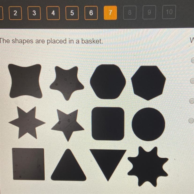 The shapes are placed in a basket What is the probability of choosing a triangle? A-example-1