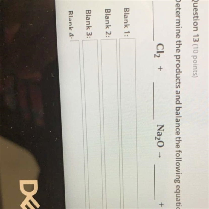 Determine the products and balance the following equations-example-1