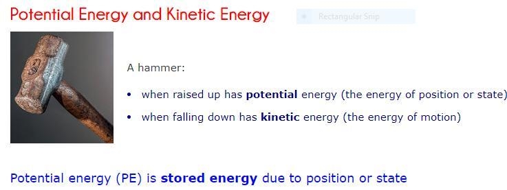 A. What is the Potential energy (PE) of a 2 kg (mass) hammer which is 0.4 meter up-example-1