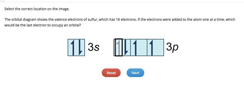 The orbital diagram shows the valence electrons of sulfur, which has 16 electrons-example-1