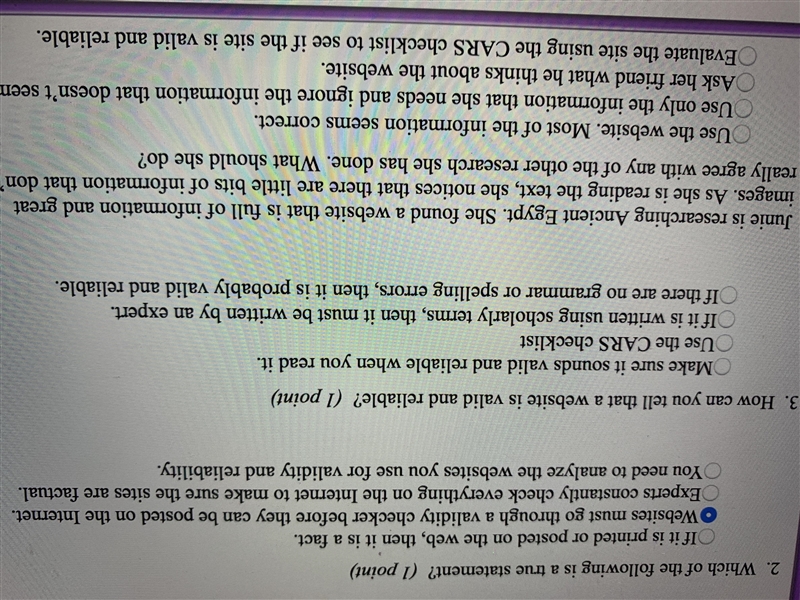 How can you tell that a website is valid and reliable 10 points-example-1