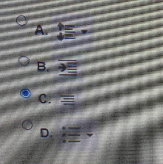 11. Which one of the following buttons is used for paragraph alignment? ​-example-1