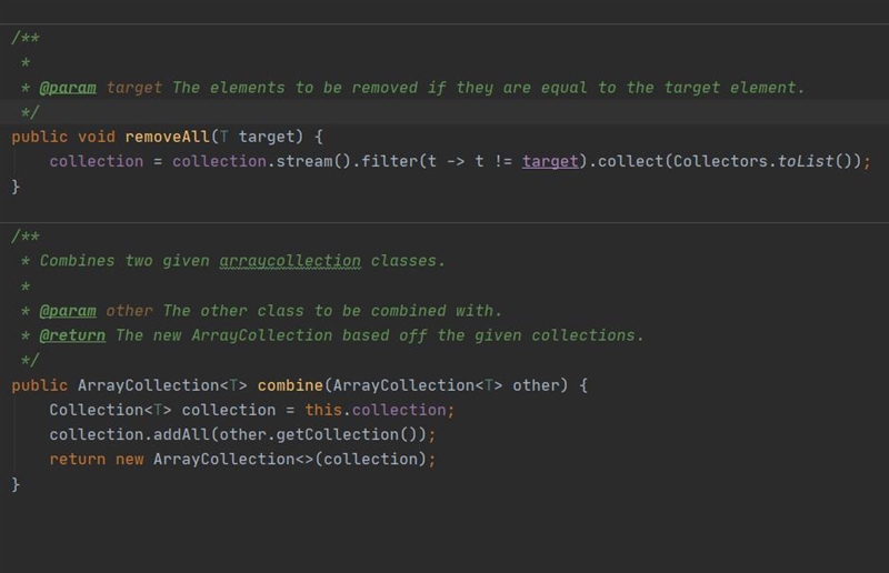 Add the following methods to the ArrayCollection class, and create a test driver for-example-3