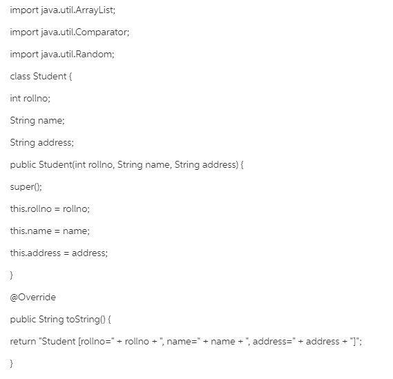 Create a Java program that will store 10 student objects in an ArrayList, ArrayList-example-1