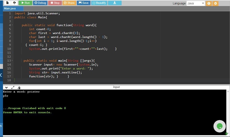 Write a function that takes any word and applies that pattern. I.E. printer =? p5r-example-1