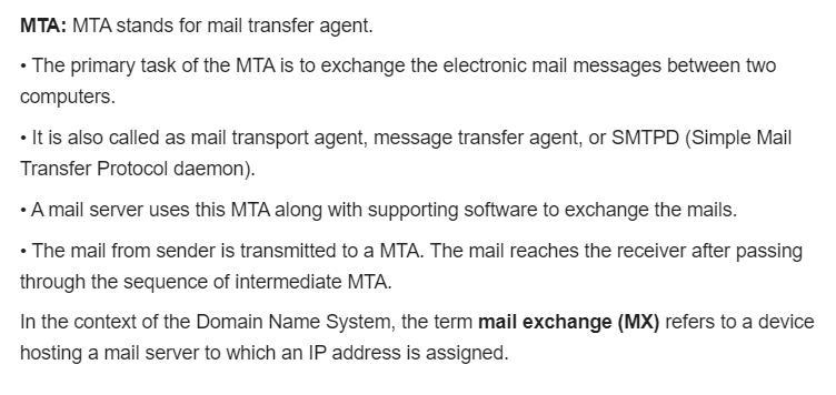 Read RFC 5321 for SMTP. What does MTA stand for? Consider the following received spam-example-1