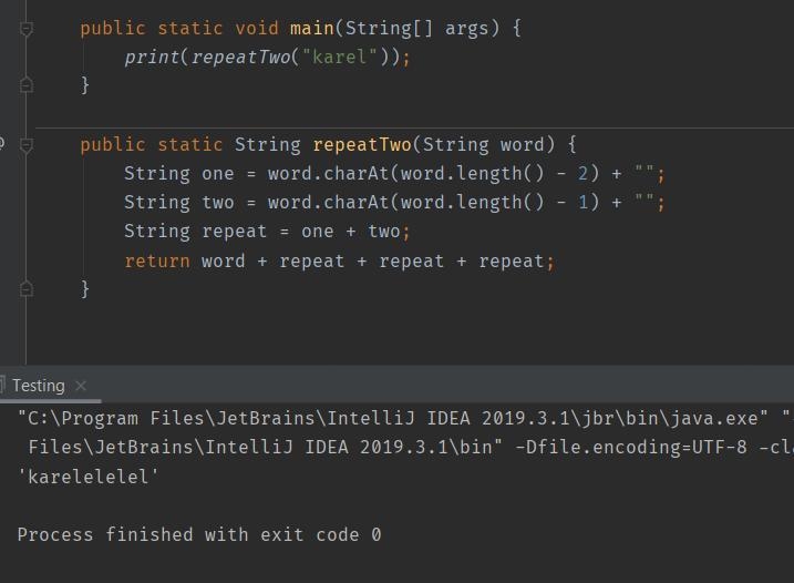 JAVA Write a method that takes the last two values of a String and adds those two-example-1