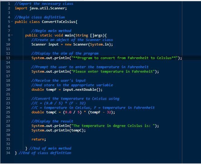 Write a program that convert a temperature in Fahrenheit to the equivalent temperature-example-1