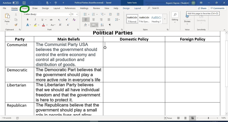 Which tab should be selected to add a hyperlink within a cell? Home tab Review tab-example-1