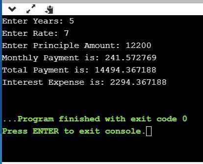 Please write a complete program to calculate monthly payment given The following formula-example-1