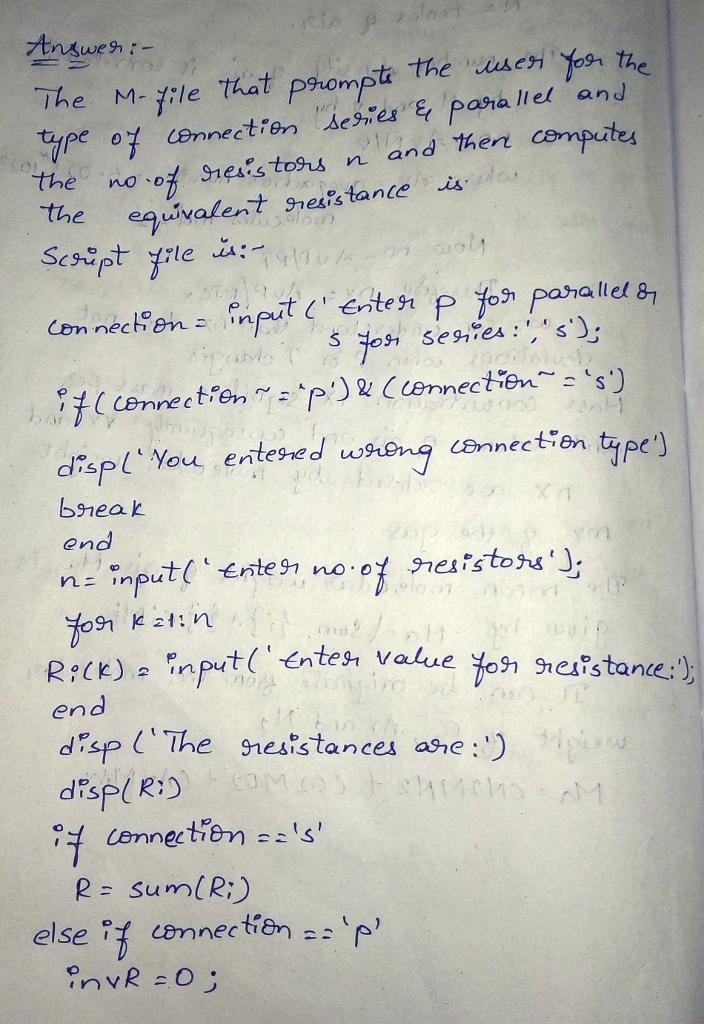 Electrical resistors are said to be connected "in series" if the same current-example-1