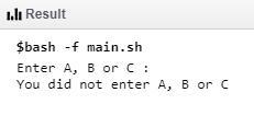 Write a script called checkLetter.sh Review Greeting.sh for an example. Use a read-example-2