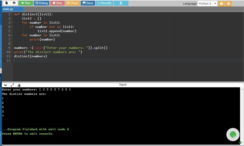 Write a program that reads in numbers separated by a space in one line and displays-example-1