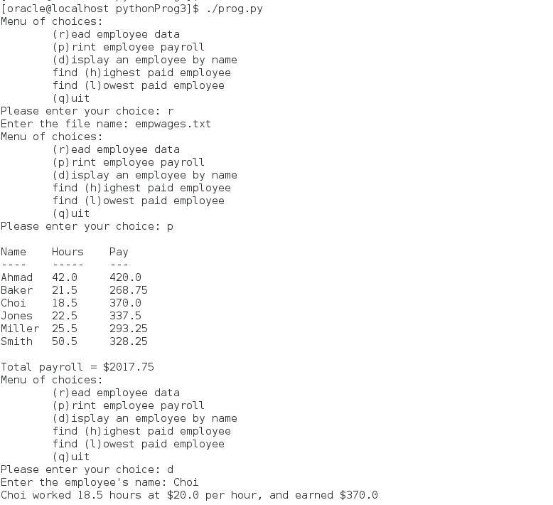 Employee Payroll Summary: PYTHON 3 CODE WITHOUT USING ARRAY AND CORRECT INDENTATION-example-1