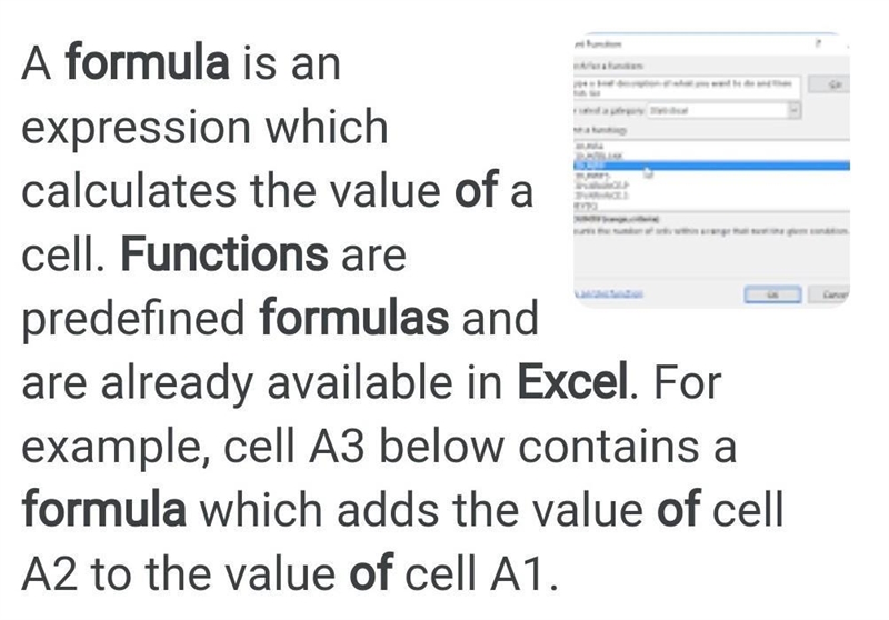 Differences between formula and function as used in spreadsheet​-example-1