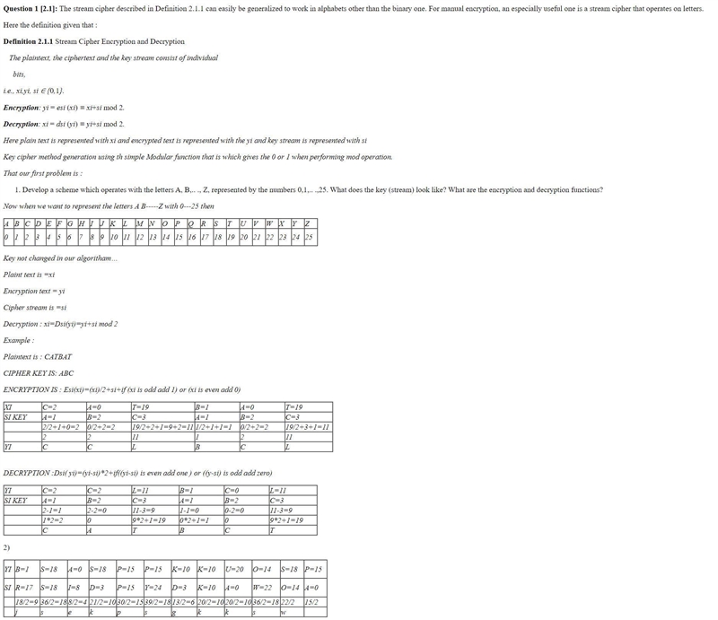 2.1. The stream cipher described in Definition 2.1.1 can easily be generalized to-example-1