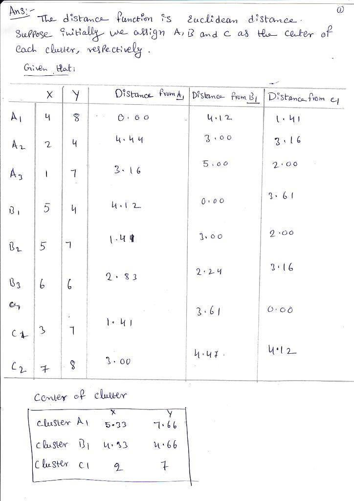 Suppose that the data mining task is to cluster points (with (x, y) representing location-example-1