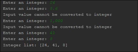 PROBLEM 3 This program is about exception handling. Create an empty list. Use a loop-example-1