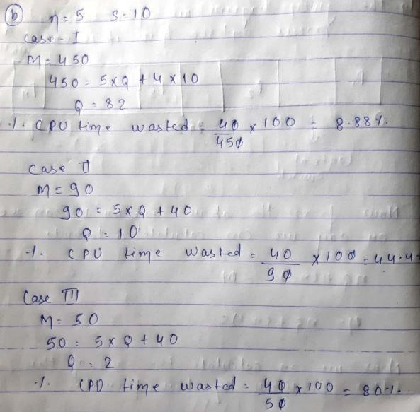 About n processes are time-sharing the CPU, each requiring T ms of CPU time to complete-example-2