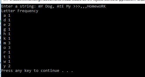 Letter Frequency Write a function that will take a string and return a count of each-example-3