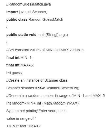 Write a program that selects a random number between 1 and 5 and asks the user to-example-1