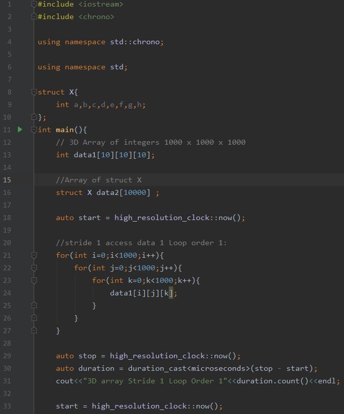 (3 points) Write a program to process two large chunks of data (e.g., a large 3D array-example-1