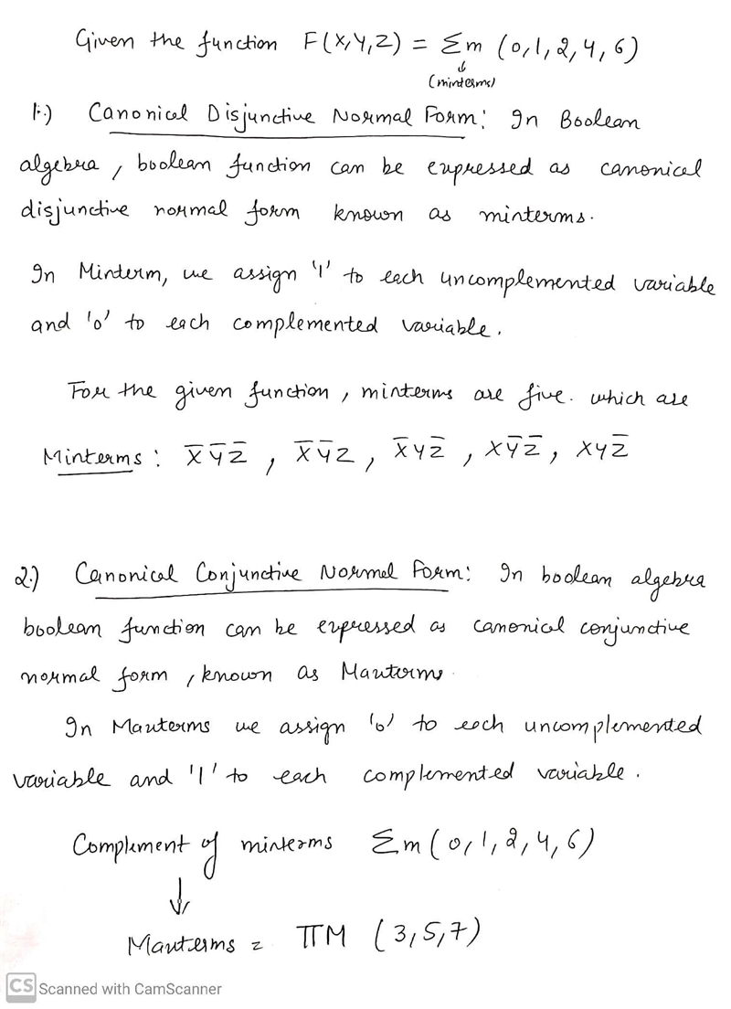 Given the function F (X, Y , Z)=Σm(0,1, 2 , 4 , 6) answer the following questions-example-1