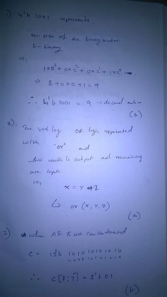 1. Multiple Choice(25 points) 1) 4’b1001 represents the following decimal number______________ a-example-1