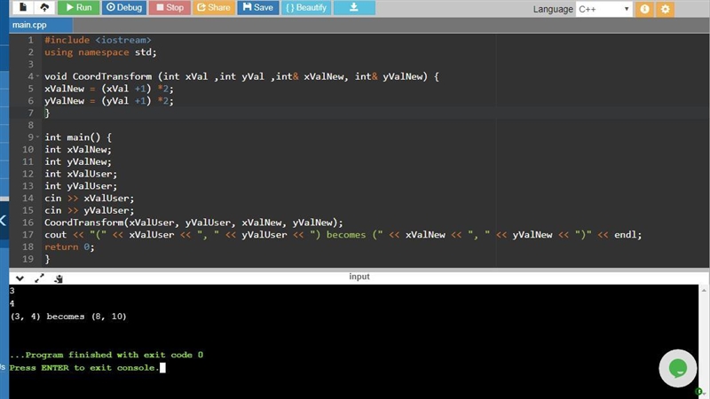 Define a function CoordTransform() that transforms the function's first two input-example-1