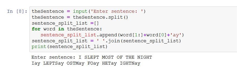 Your program Assignment Write a program that reads a sentence as input and converts-example-1