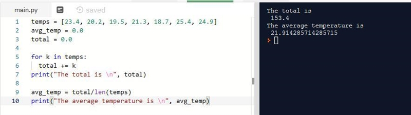 Given a variable temps that refers to a list, all of whose elements refer to values-example-1