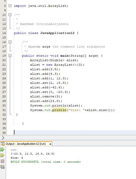 What is the size of the ArrayList aList after the following code segment is executed-example-1