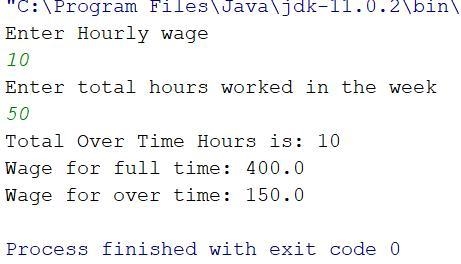 Weekly salary and assumes work-hours-per-week limit of 40. Overtime refers to hours-example-1