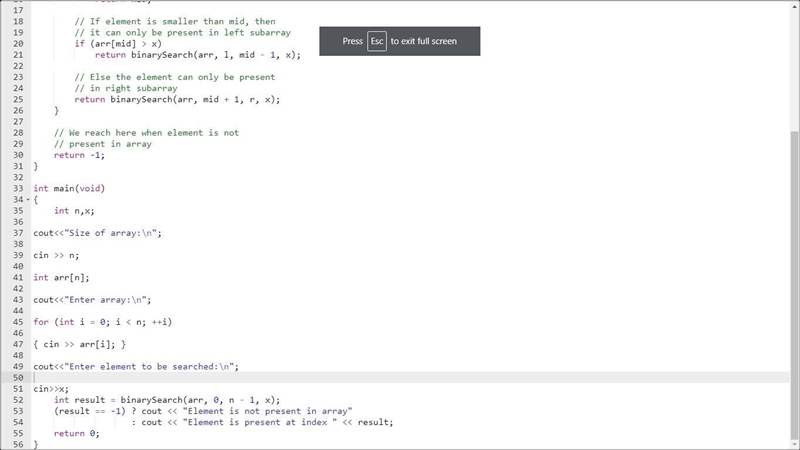 You are asked to simulate a binary search algorithm on an array of random values.An-example-2