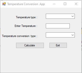 Create a winform application that lets the user enter a temperature. With a ComboBox-example-1