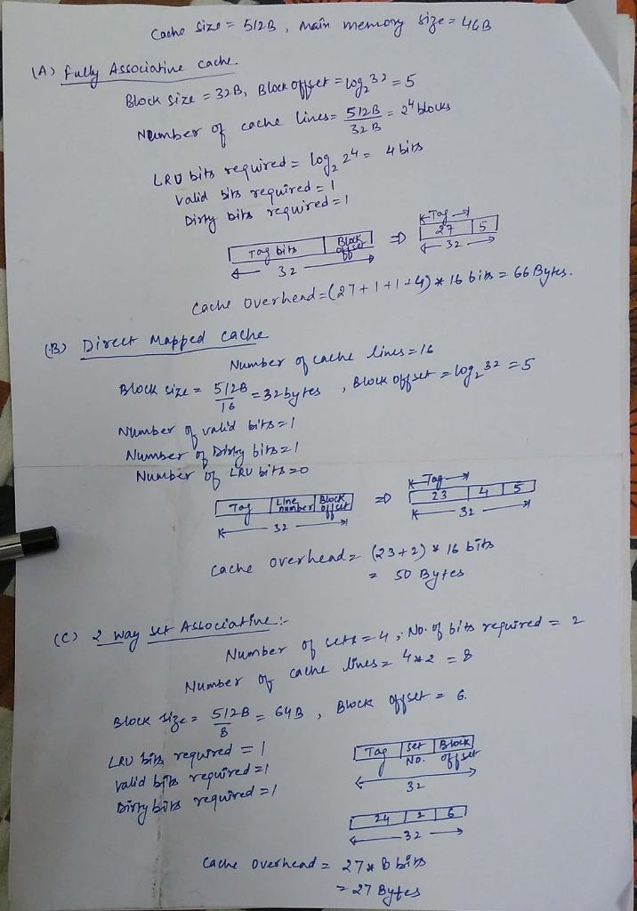 A new company has proposed a number of different cache layouts for their system and-example-1