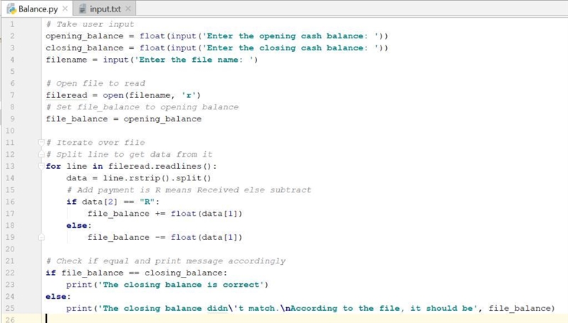 A manager keeps a record of daily each transaction in input.txt. Each line contains-example-1