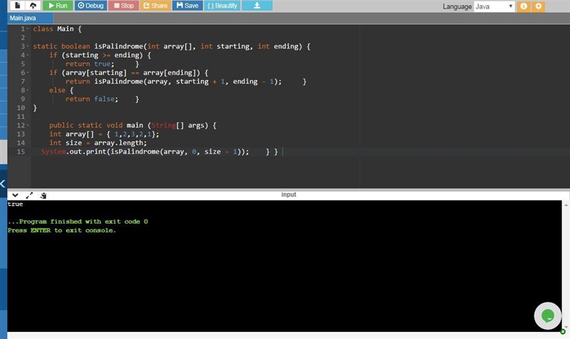 A 'array palindrome' is an array which, when its elements are reversed, remains the-example-1