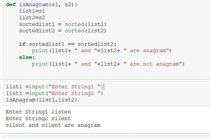 Write a function that checks whether two words are anagrams. Two words are anagrams-example-1