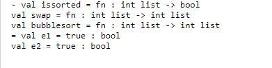 (10 points) Implement the bubble sort in ML using pattern matching and local function-example-1