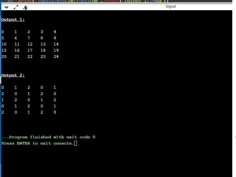 Question 4: Write the code for a for-loop that prints the following outputs. You should-example-3