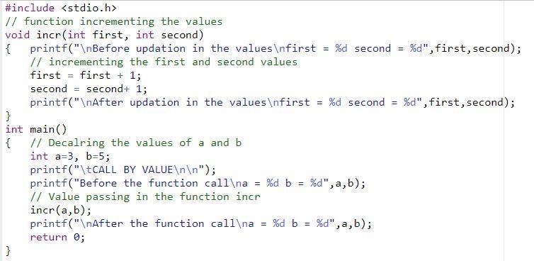 Consider the following program written in C-like syntax: void incr(int first, int-example-1