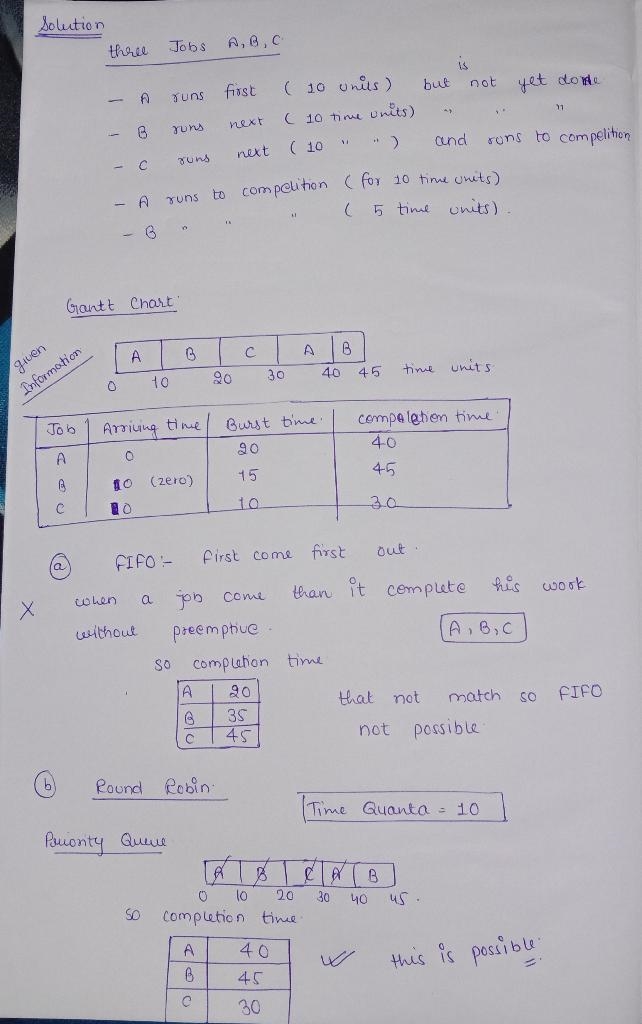 .Assume the following schedule for a set of three jobs, A, B, and C, with a single-example-1