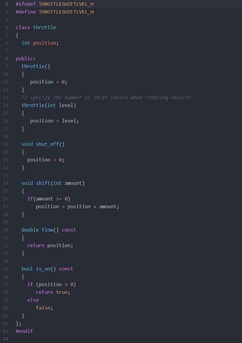 Modify the definition of the throttle class on page 35, to create a new throttle ADT-example-1