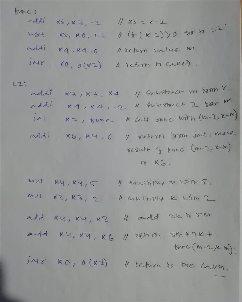 For the following C code assume k and m are passed in x3 and x4 respectively, while-example-1