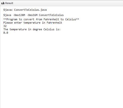 Write a program that convert a temperature in Fahrenheit to the equivalent temperature-example-2