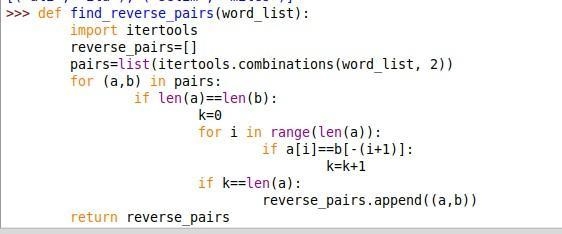 Two words are a ""reverse pair"" if each is the reverse of the-example-1