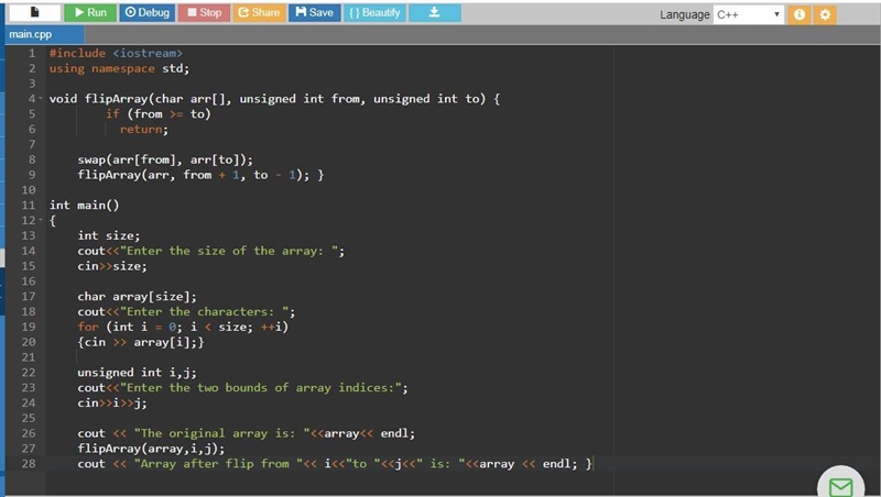 Write a recursive function that has an argument that is an array of characters and-example-1