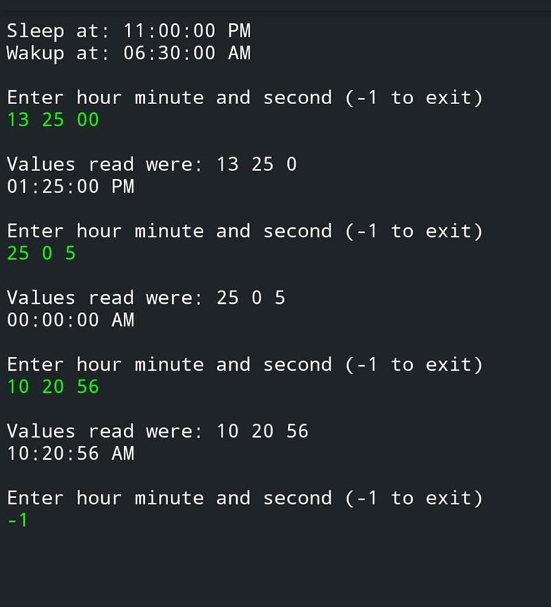 1)Write a class called Time that represents time in the form of hour minute and second-example-2