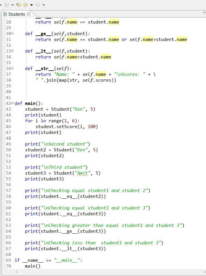 Add three methods to the Student class that compare twoStudent objects. One method-example-2